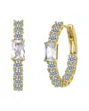 Rachel Glauber 14k Gold Plated With Colored Cubic Zirconia Inside-out Hoop Earrings