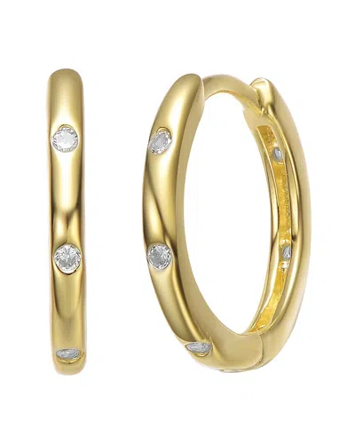 Rachel Glauber 14k Plated Cz Hoops In Multi