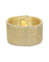 Rachel Glauber 14k Plated Cz Lux Mesh Link Bracelet