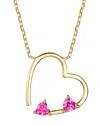 Rachel Glauber 14k Plated Cz Open Heart Necklace