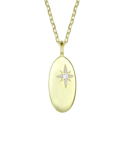 Rachel Glauber 14k Plated Cz Pendant Necklace