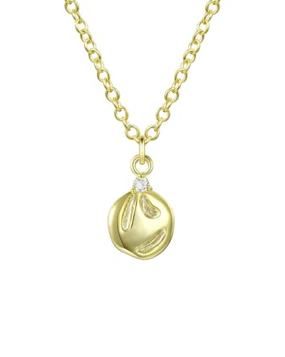 Rachel Glauber 14k Plated Cz Pendant Necklace In Gold
