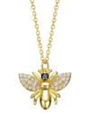 Rachel Glauber 14k Plated Cz Pendant Necklace