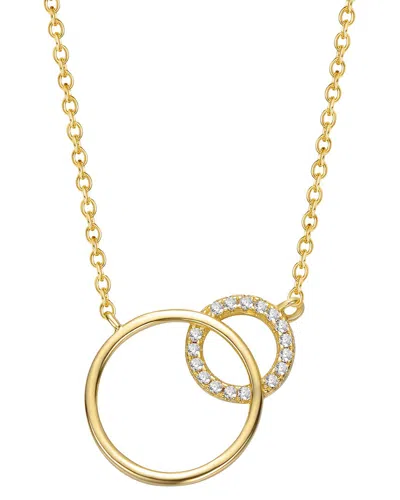 Rachel Glauber 14k Plated Cz Pendant Necklace In Gold
