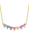 Rachel Glauber 14k Plated Cz Rainbow Necklace
