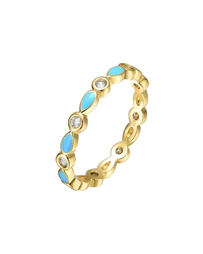 RACHEL GLAUBER RACHEL GLAUBER 14K PLATED CZ STACKABLE RING