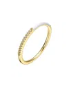Rachel Glauber 14k Plated Cz Stackable Ring In Silver