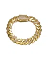 Rachel Glauber 14k Gold Plated With Clear Cubic Zirconia Miami Cuban Curb Link Bracelet