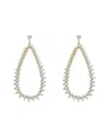 Rachel Glauber 14k Gold Plated With Clear Cubic Zirconia Raindrop Front-facing Hoop Earrings