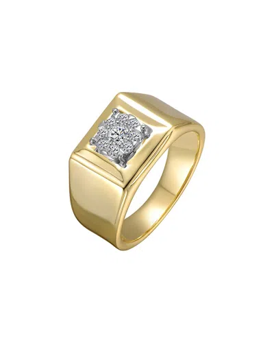 Rachel Glauber 14k Plated Cz Statement Ring In Gold