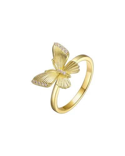 Rachel Glauber 14k Plated Cz Statement Ring In Gold