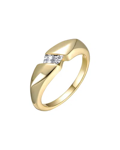 Rachel Glauber 14k Plated Cz Statement Ring In Gold