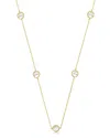 Rachel Glauber Rg 14k Gold Plated With Diamond Cubic Zirconia Halo Mariner Link Station Chain Necklace