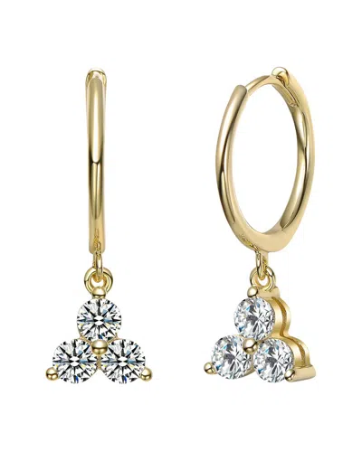 Rachel Glauber 14k Plated Cz Stone Earrings In Gold