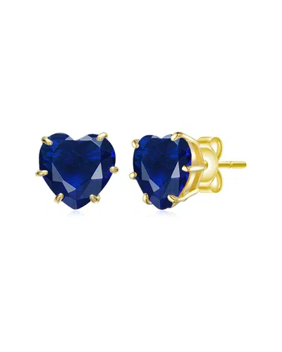 RACHEL GLAUBER RACHEL GLAUBER 14K PLATED CZ STUD EARRINGS