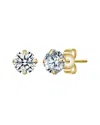 Rachel Glauber 14k Plated Cz Stud Earrings In Gold