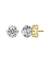 Rachel Glauber 14k Plated Cz Stud Earrings In Gold