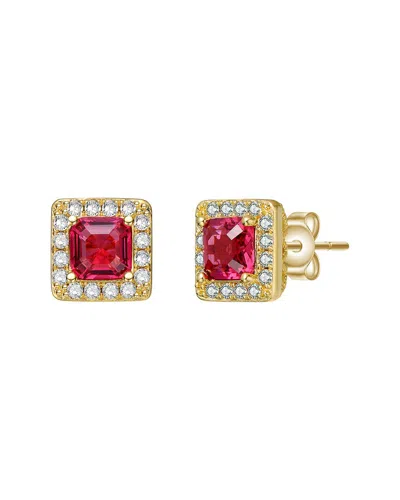 Rachel Glauber 14k Plated Cz Studs In Gold