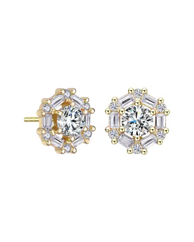 Rachel Glauber Stylish Halo Stud Earrings In Gold