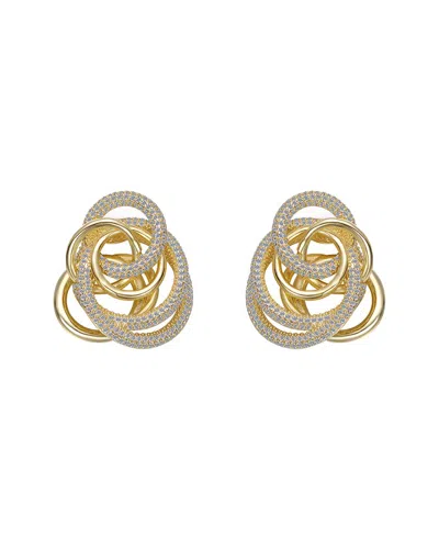 Rachel Glauber 14k Plated Cz Studs In Gold