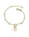 Rachel Glauber 14k Plated Heart Bracelet