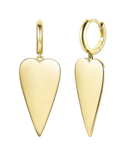 Rachel Glauber 14k Plated Heart Dangle Earrings In Gold