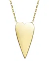 Rachel Glauber Rg 14k Gold Plated Elongated Modern Shiny Heart Layering Necklace