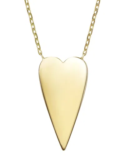 RACHEL GLAUBER RACHEL GLAUBER 14K PLATED HEART LAYERING NECKLACE