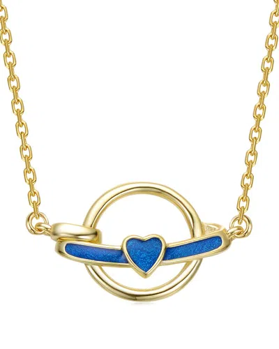 Rachel Glauber 14k Plated Heart Necklace In Gold