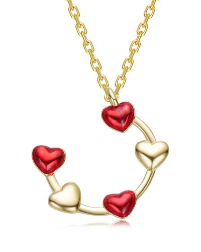 Rachel Glauber 14k Plated Heart Pendant In Gold