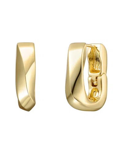 Rachel Glauber Geometric Rectangle Mini Hoop Earrings In Gold