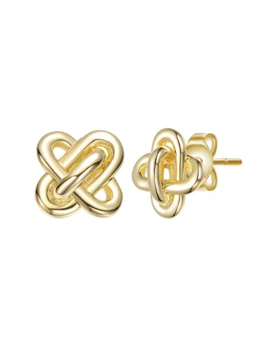 Rachel Glauber 14k Plated Knot Earrings In Gold