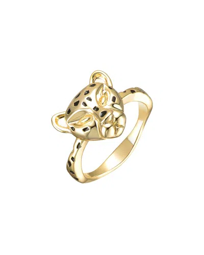 Rachel Glauber 14k Plated Leopard Ring In Gold