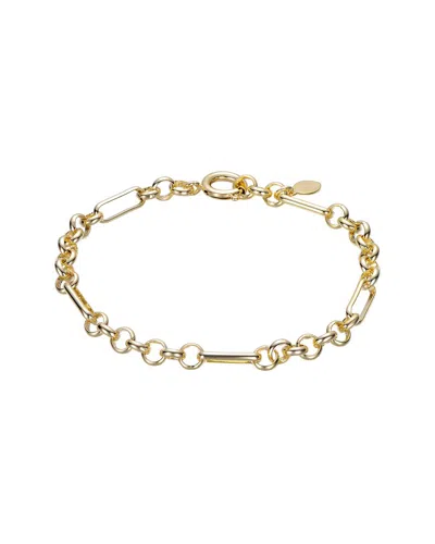 Rachel Glauber 14k Plated Link Chain Bracelet In Gold