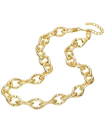 Rachel Glauber 14k Plated Link Chain Necklace In Transparent