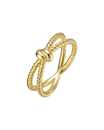 Rachel Glauber 14k Plated Love Ring In Gold