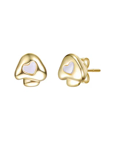 Rachel Glauber 14k Plated Pearl Earrings In Gold
