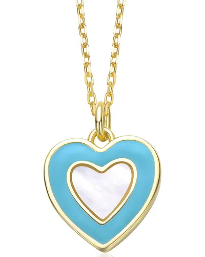 Rachel Glauber 14k Plated Pearl Pendant In Gold