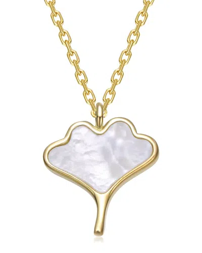 Rachel Glauber 14k Plated Pearl Pendant In Gold
