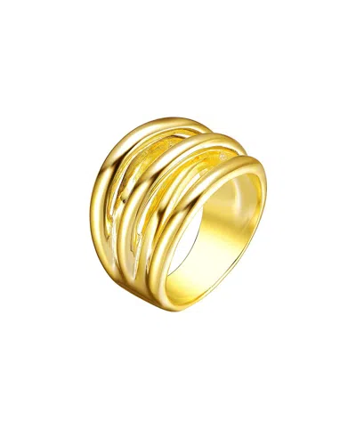 Rachel Glauber Gold Plated Modernring In Gold-tone