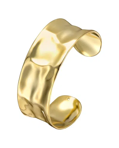 Rachel Glauber 14k Gold Plated Hammered Finish Bangle Bracelet Cuff