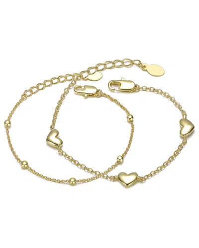 Rachel Glauber 14k Plated Station Bracelet In Gold