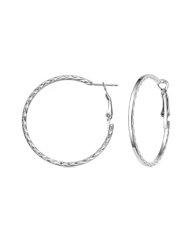 Rachel Glauber 14k Plated Textured Rope Hoops