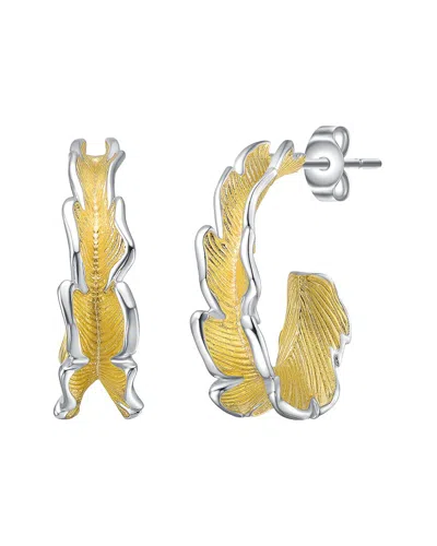 Rachel Glauber 14k Plated Wavy Earrings In Gold