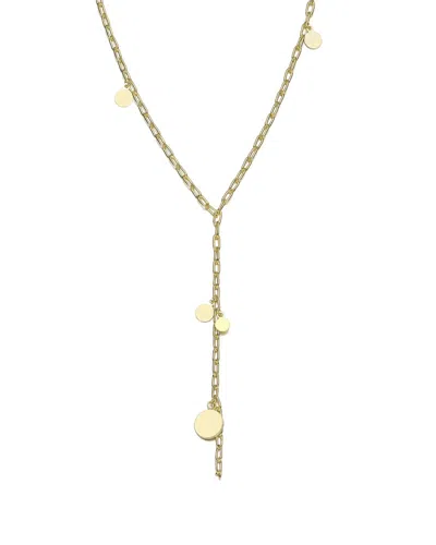 Rachel Glauber 14k Plated Y Necklace In Gold