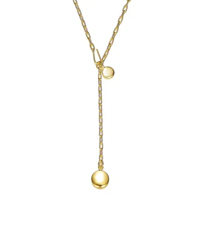 Rachel Glauber 14k Gold Plated Y Neck Necklace In Gold-tone