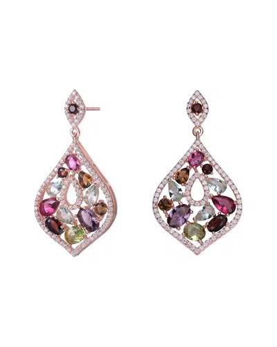 Rachel Glauber 14k Rose Gold Vermeil Earrings In Multi
