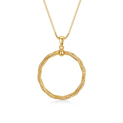 Rachel Glauber 14k Plated Twisted Necklace In Yellow