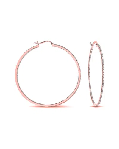Rachel Glauber 18k Rose Gold Plated Cz Earrings