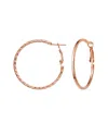 Rachel Glauber 18k Rose Gold Plated Textured Rope Hoops